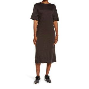 Icebreaker Cool Lite Merino Wool Blend Midi Dress Brown, size M